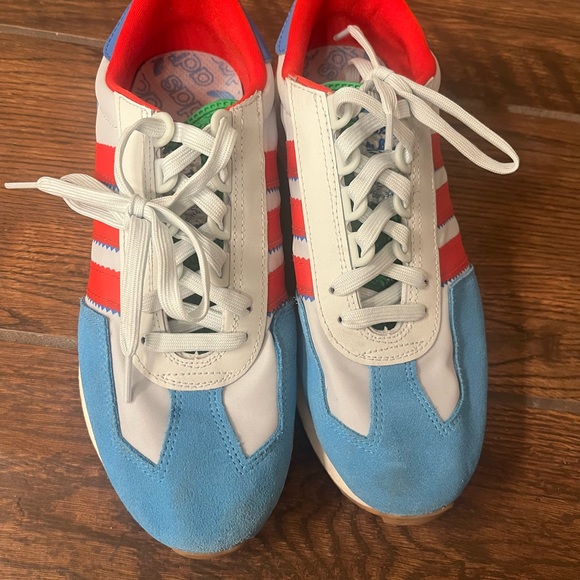 Adidas red blue sneakers men’s 8 - Picture 2 of 5